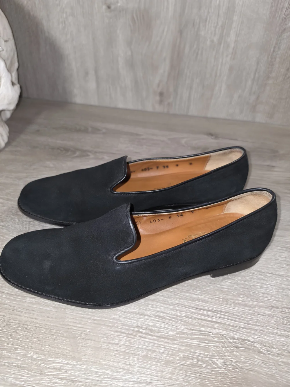 Vintage Salvatore Ferragamo Sport Black Suede Slip-On Loafers 9B
